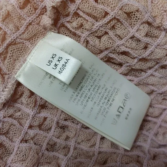 Free People Nothing Sweeter Top Fairycore Whimsical Women's XS Pink Mesh Ruffle - Picture 8 of 10